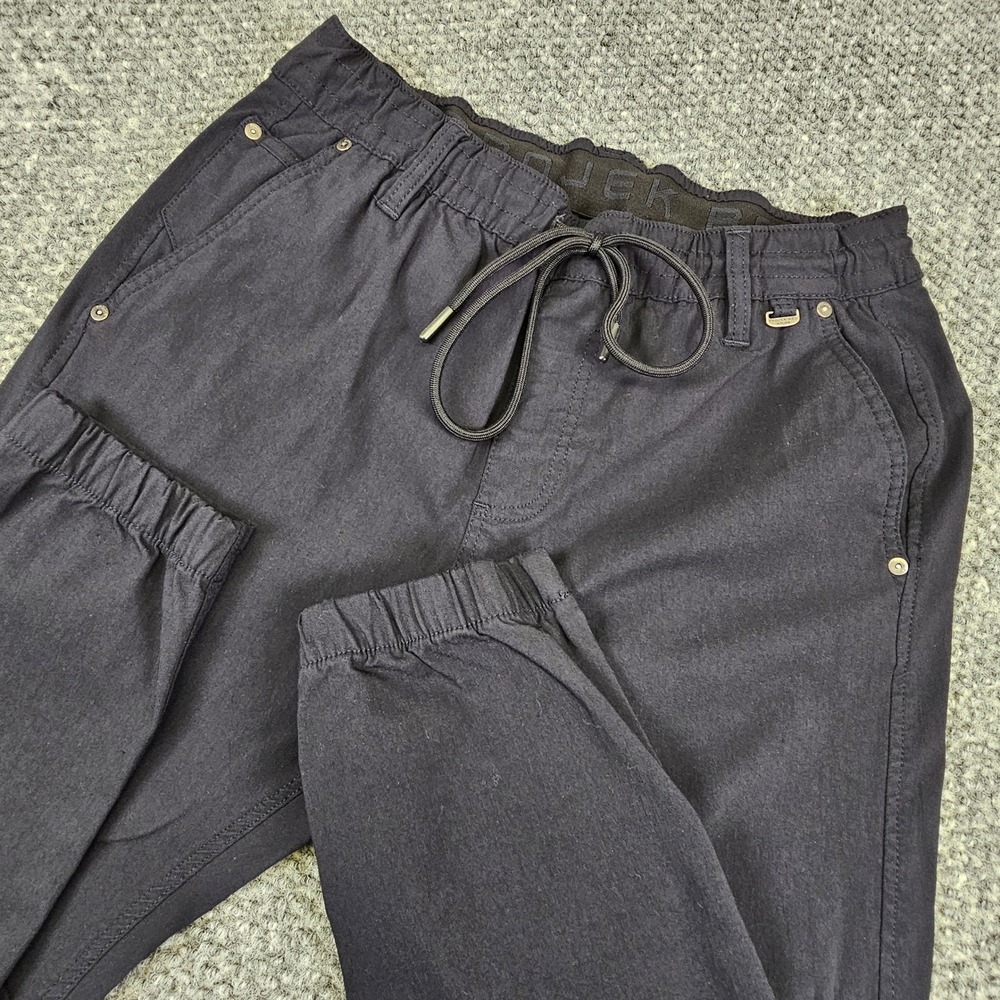 Projek Raw Mens Stretch Jogger Pants Black Drawstring Elastic Waist Size M